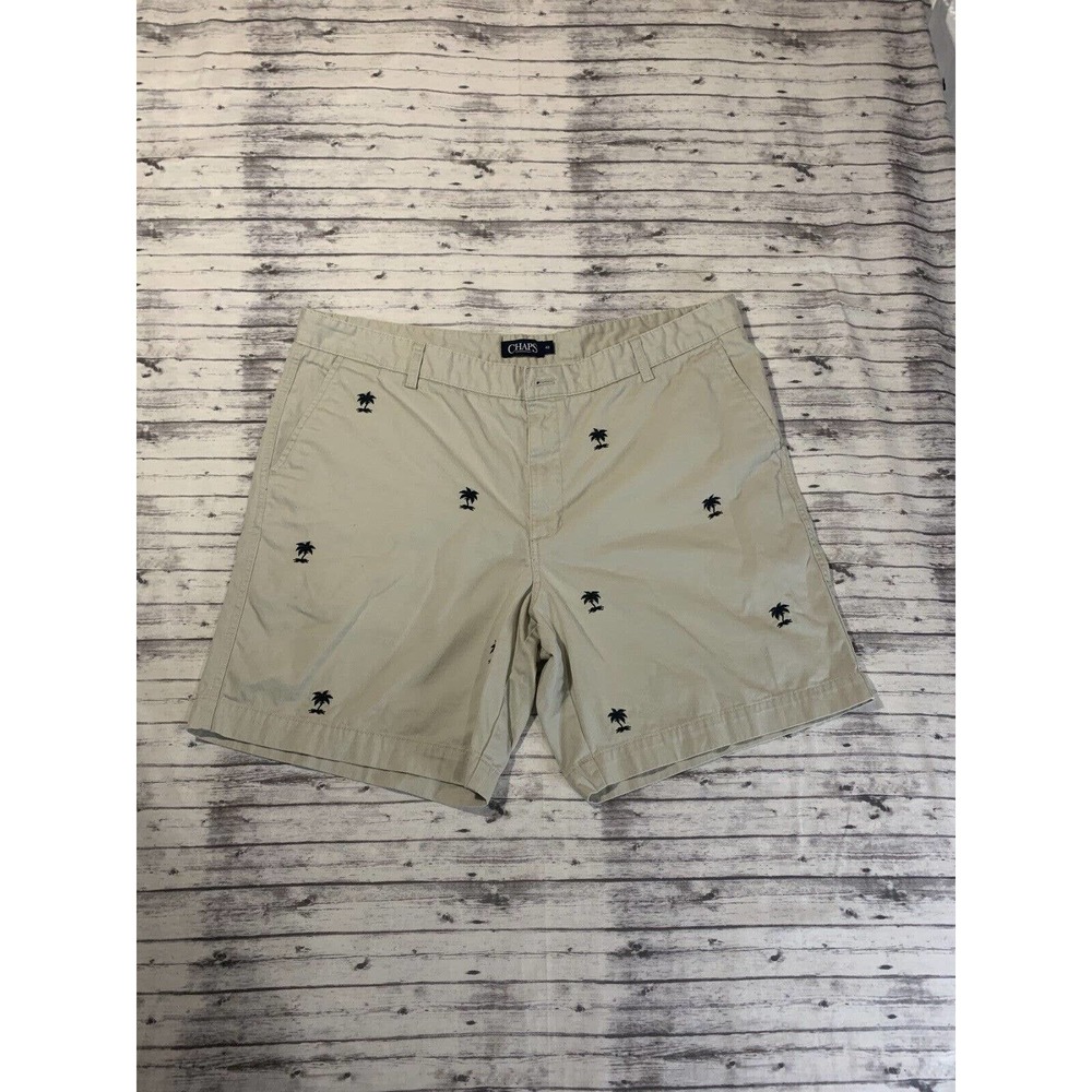 Chaps Men's Golf Shorts Embroidered Palm Trees Resort Wear 100% Cotton Size 42